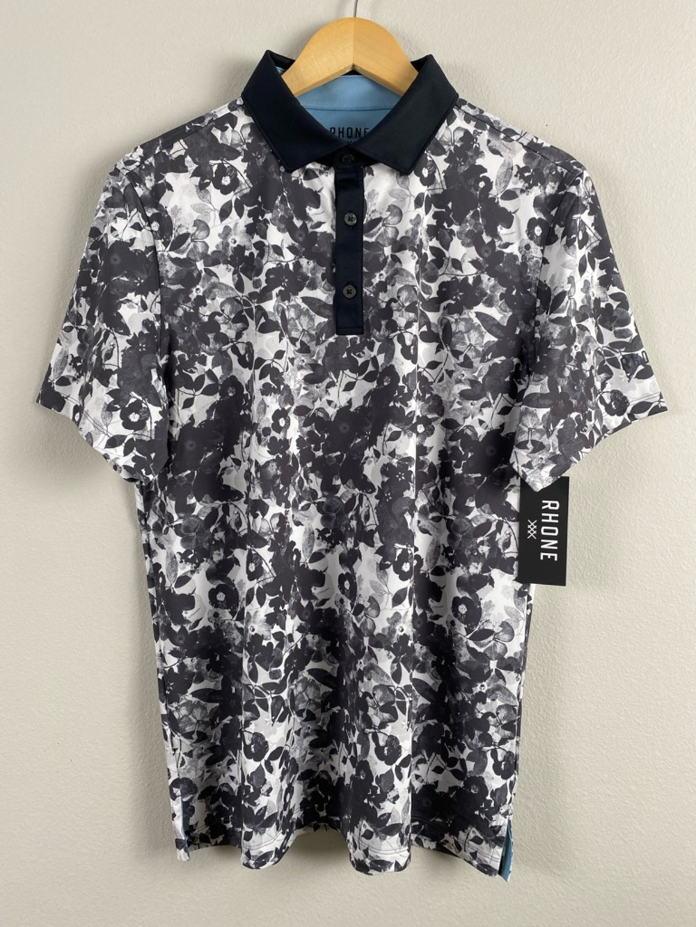 Rhone Golf Sport Short Sleeve Polo | Relaxed Fit | Sleet Gray Floral Camo